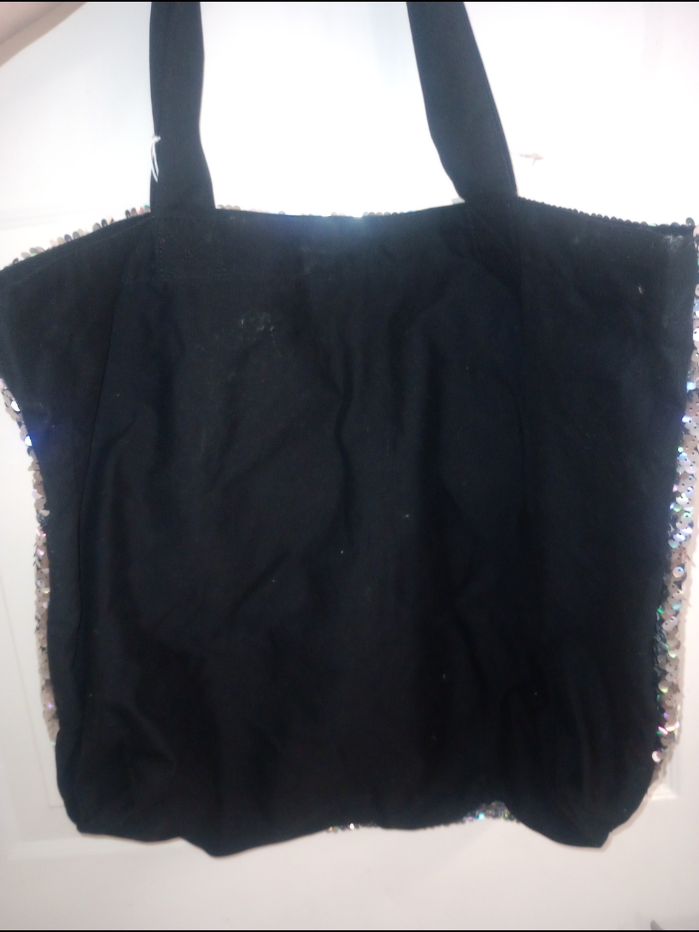 Y2K PINK Victoria's Secret Sparkling Silver Sequin Tote Bag - Picture 2 of 5